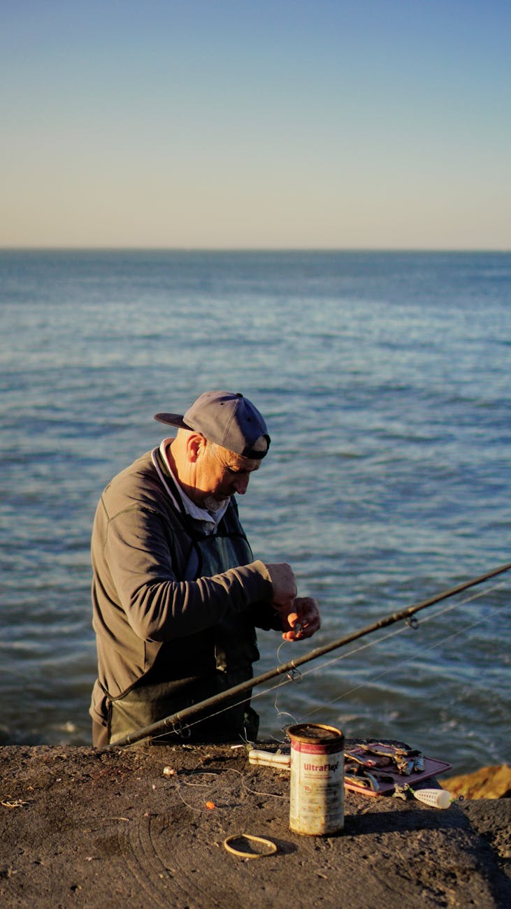 a man with a fishing rod